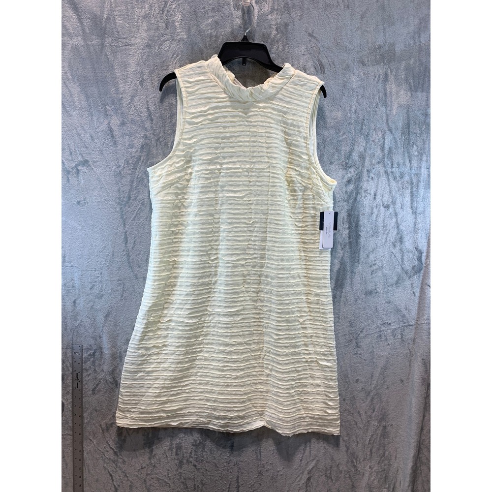 Robbie Bee Signature Cream Textured High Neck Back Tie Cocktail Dress XL RB69096